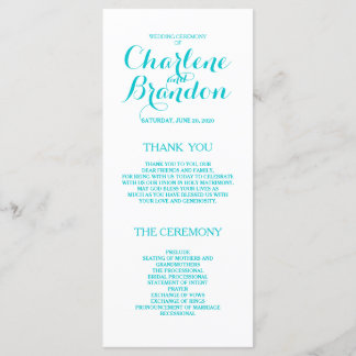 Script classique | Programmes de mariage turquoise
