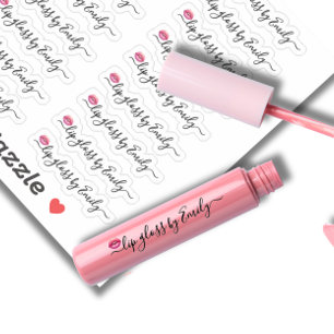 Script Clear Lip Gloss Tube Étiquette