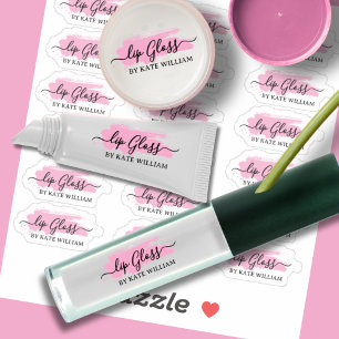 Script Clear Rose Lip Gloss Étiquettes