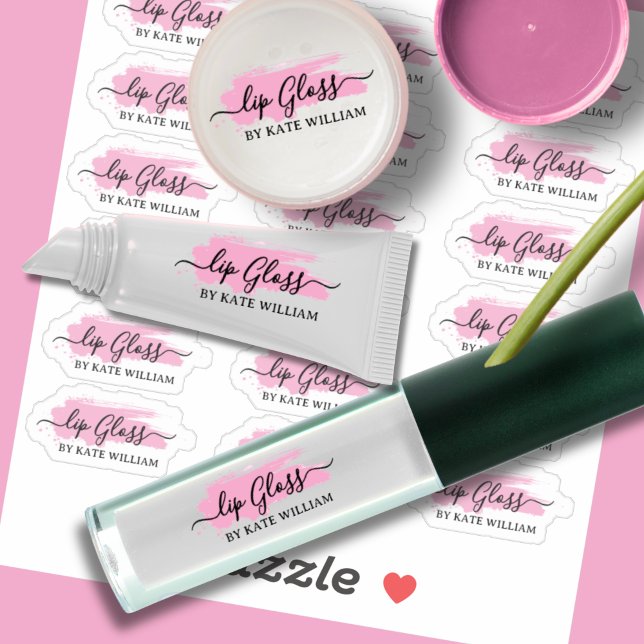 Script Clear Rose Lip Gloss Étiquettes (Créateur téléchargé)