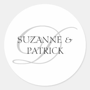 Script D Étiquette Monogramme (Argent / Noir)