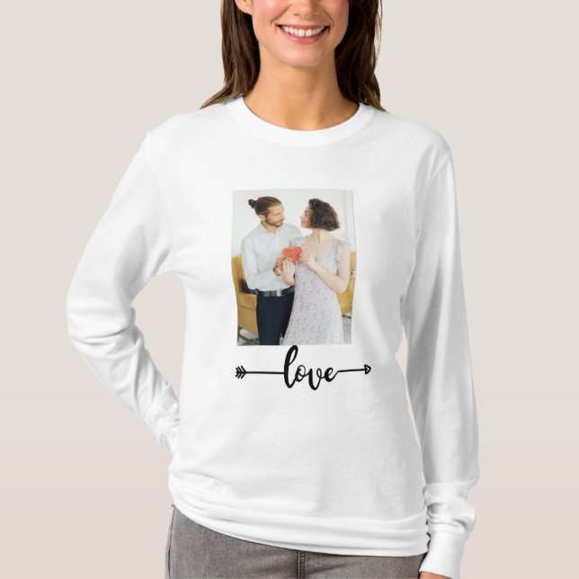 Script d'amour avec flèche – T-shirt pour couple r (Devant)