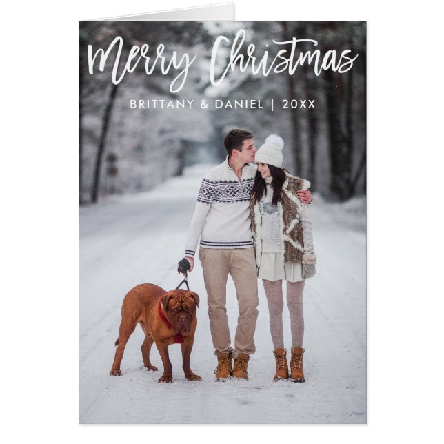 Script de brosse moderne Joyeuse carte de rempliss (Devant)