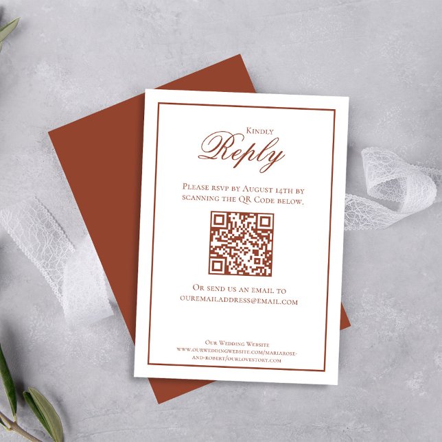 Script de calligraphie Bourgogne RSVP élégant (Elegant burgundy wine calligraphy script RSVP card.)