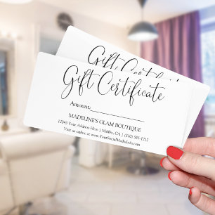 Script de calligraphie Certificat cadeau d'affaire
