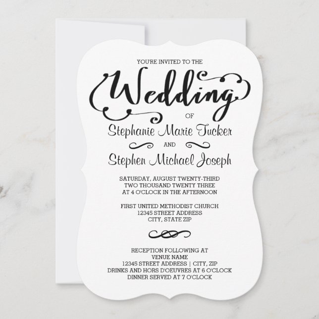 Script de mariage - Invitation de mariage (Devant)