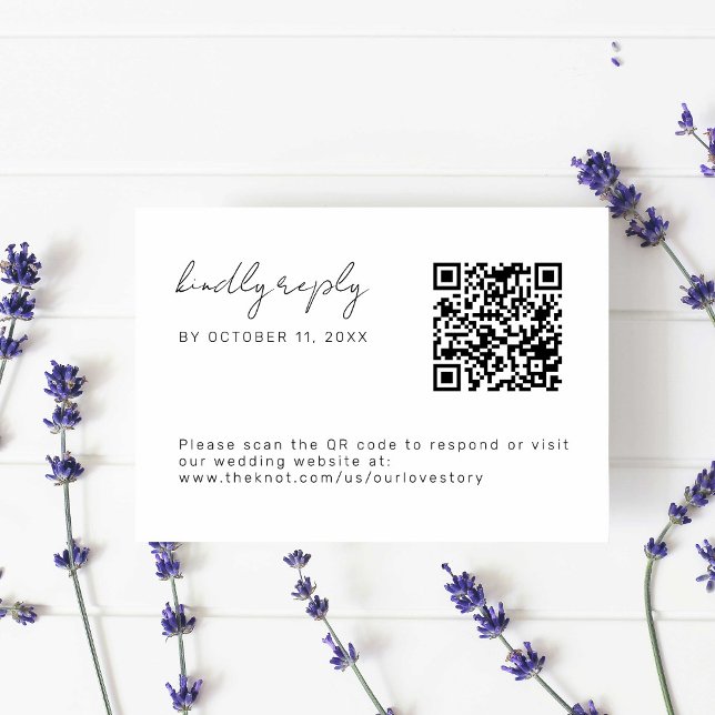 Script de Mariage minimal Carte RSVP de code QR si (Créateur téléchargé)
