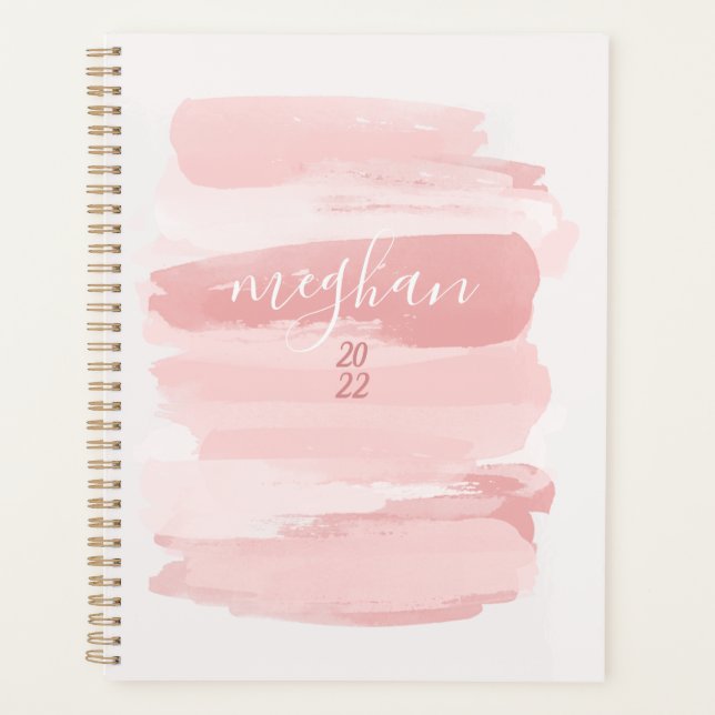 Script de monogramme Dreamy Blush Rose Aquarelle (Devant)