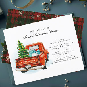 Script de Noël Camion Rouge Famille Invitation