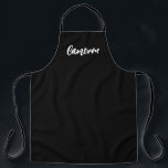 Script de nom moderne chic tablier personnalisé<br><div class="desc">Voici le design chic Modern Name Script Custom Apron, un accessoire élégant et personnalisé pour les amateurs de cuisines, les amis culinaires, les jardiniers et les artistes. Ce tablier au design épuré et minimaliste présente un jeu de couleurs noir et blanc et une police de caractères chic. Faites de ce...</div>