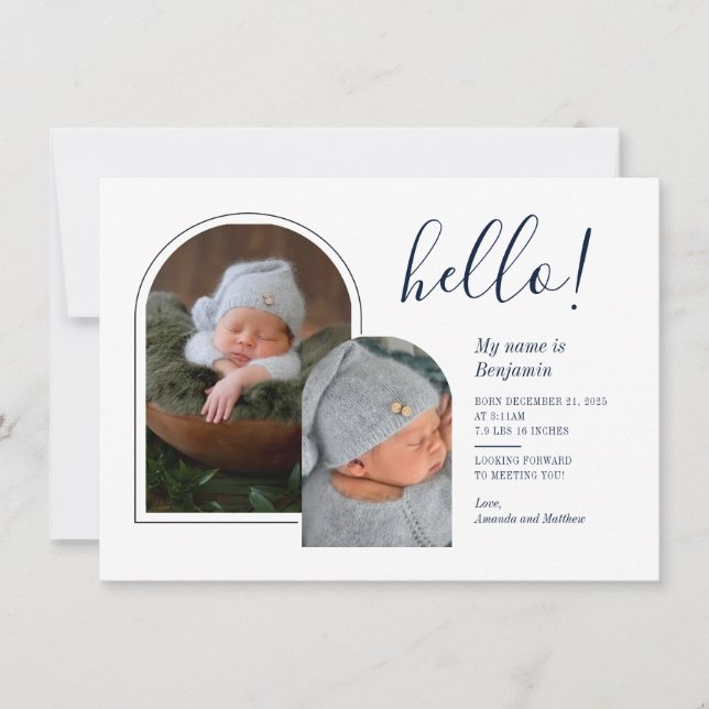 Script de photos de bébé Annonce de naissance (Devant)