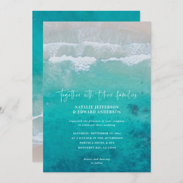 Script de plage océanique moderne sable élégant tr (Devant / Derrière)