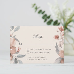 Script de RSVP de mariage Rose Gold Floral Rustiqu