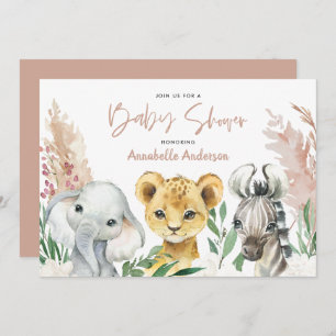 Script de safari floral botanique animal mignon