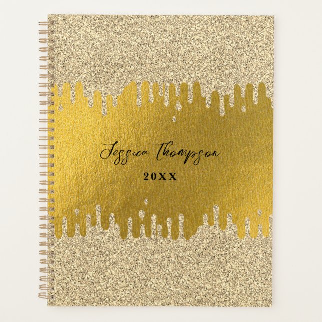 Script de signature Gold Metallic Golden Drips (Devant)