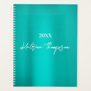 Script de signature Turquoise métallique Turquoise