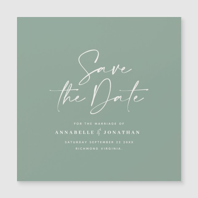 Script décontracté sauge vert typographie mariage  (Devant)