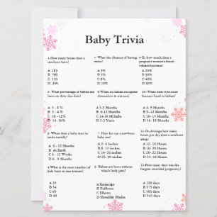Script d'hiver bébé trivia jeu baby shower jeu
