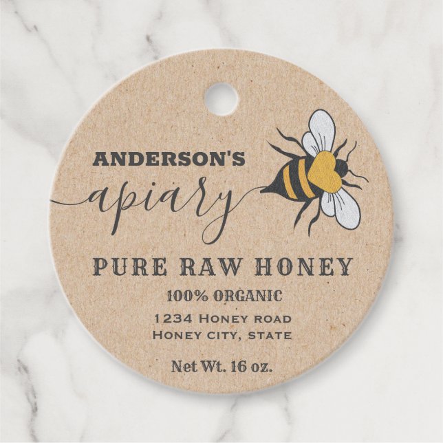 Script du logo Kraft Bee apiary étiquette de pot d (Devant)