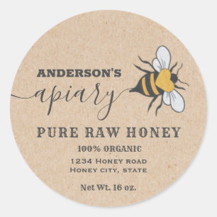 Script du logo Kraft Bee apiary étiquette de pot d