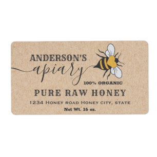 Script du logo Kraft Bee apiary étiquette de pot d