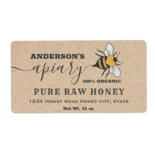Script du logo Kraft Bee apiary étiquette de pot d