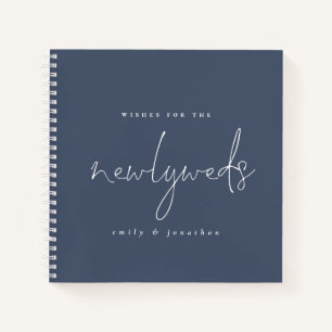 Script Dusty Blue Newlyweds Mariage livre d'hôtes