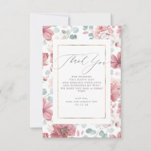 Script Dusty rose Baby shower Floral Merci
