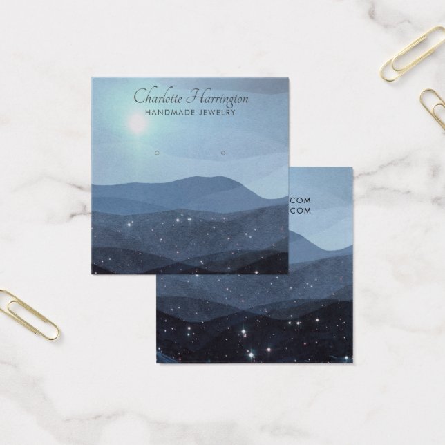 Script Earring Blue Mountains Bijoux Carte d'affic (Bureau)