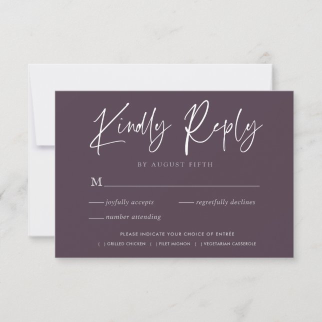 Script élégant | Carte de réponse RSVP de mariage  (Devant)