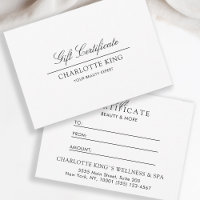 Script élégant | Certificat cadeau d'entreprise