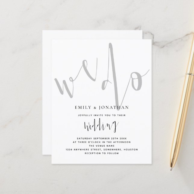 Script élégant du budget que nous faisons Faire-pa (Devant/Arrière en situation)