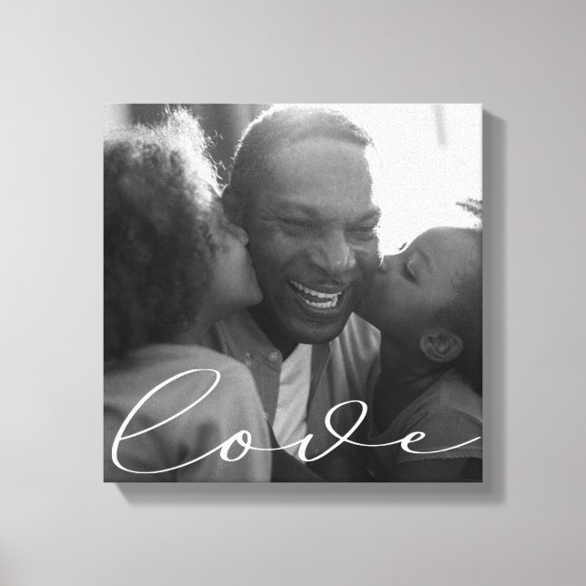 Script élégant | Impression du canevas photo (Recto)