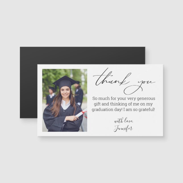 script élégant merci photo de remise de diplômes a (Devant / Derrière)