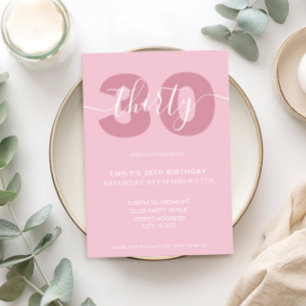 Script élégant moderne 30e anniversaire Invitation