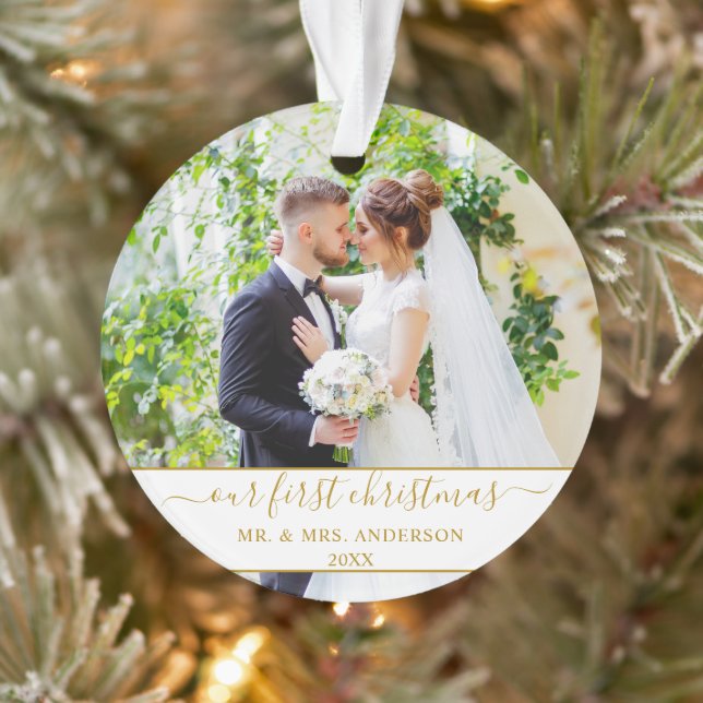 Script élégant Notre premier Or de Noël (Arbre)