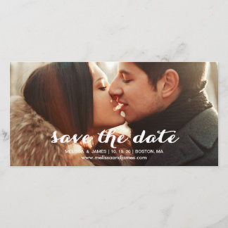 Script en gras | Photo Enregistrer la date Carte p