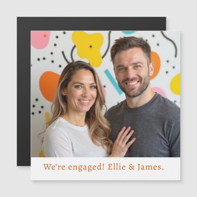 Script Fiançailles de nom de photo personnalisé (Devant / Derrière)