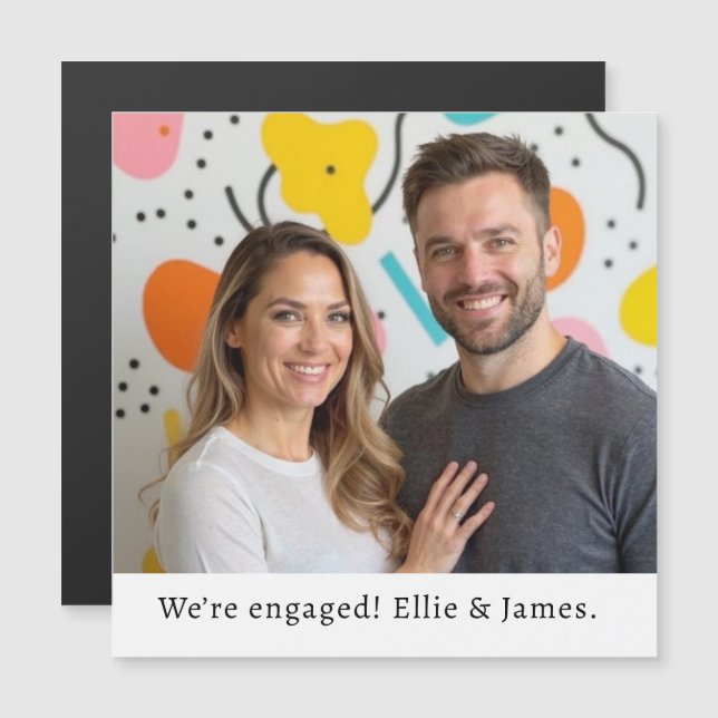 Script Fiançailles de nom de photo personnalisé (Devant / Derrière)