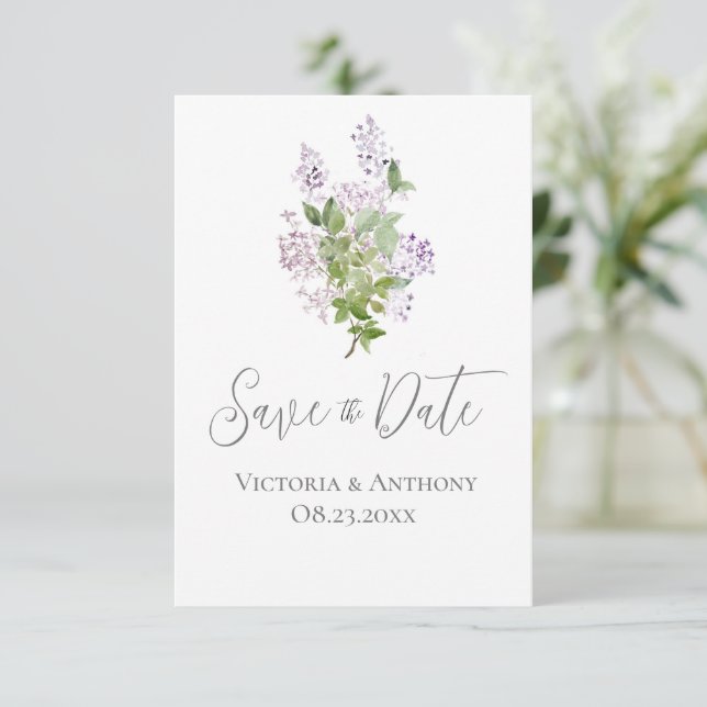 Script floral Mariage moderne Enregistrer la date (Debout devant)