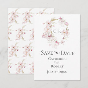 Script floral rose Pastel Mariage Enregistrer la d