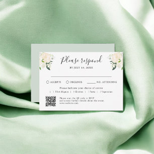 Script floral traditionnel QR Code RSVP
