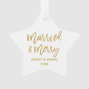 Script Gold Brush Marié & Merry Mariage Star