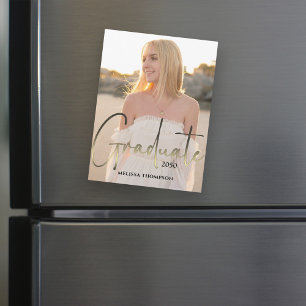Script Gold Graduate noir Photo simple magnétique