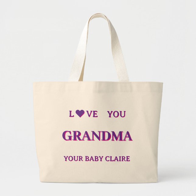 Script grand-mère personnalisé gros sac PURPLE PIN (Devant)