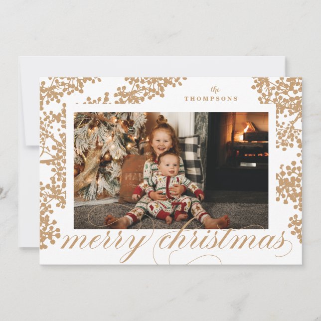 Script Joyeux Noël Gold Foliing Carte photo (Devant)