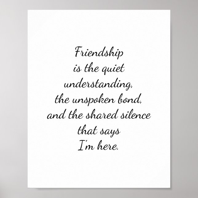 Script Lettering Friendship Quote Art Poster (Devant)
