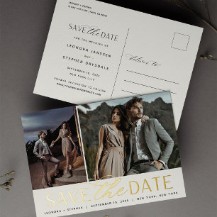 Script Lisse   2 Photo Mariage Carte de Faire-Part