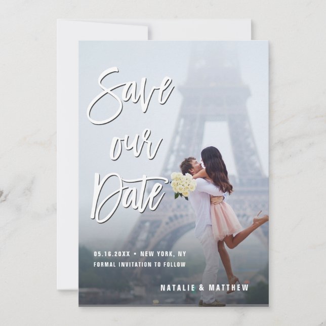 Script manuscrit blanc Enregistrer notre Carte pho (Devant)