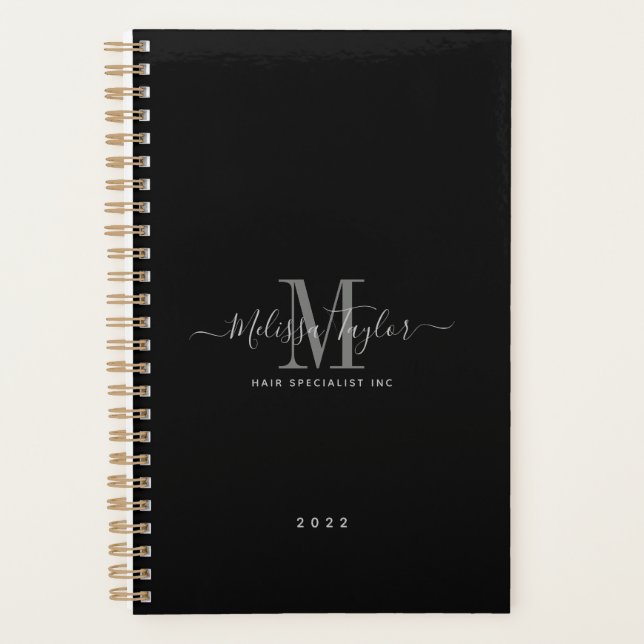 Script manuscrit simple moderne noir et blanc (Devant)